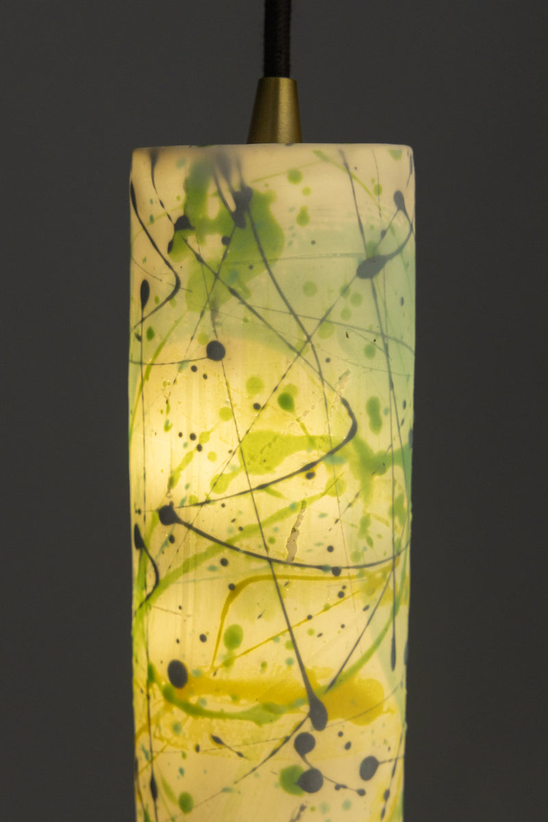 Light Green & Yellow Porcelain Pendant Light - CAIFCC