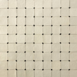 Cream Square Ceramic Tiles with Black Hand-Painted Corners - CBCDFD-WS