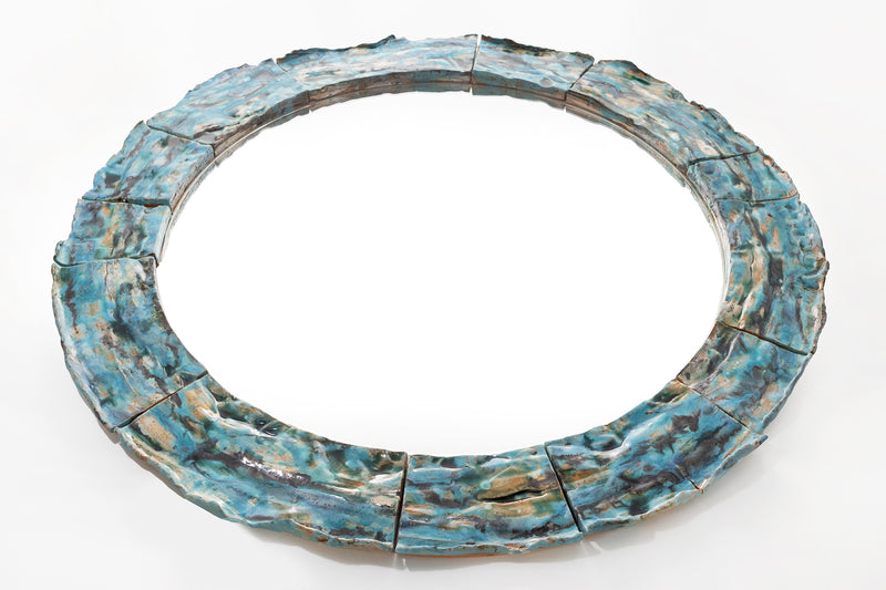 Large Aqua Ceramic Mirror - CBGIEG