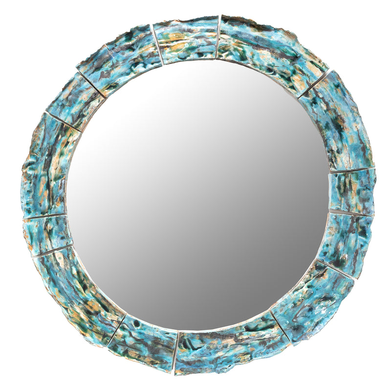 Large Aqua Ceramic Mirror - CBGIEG