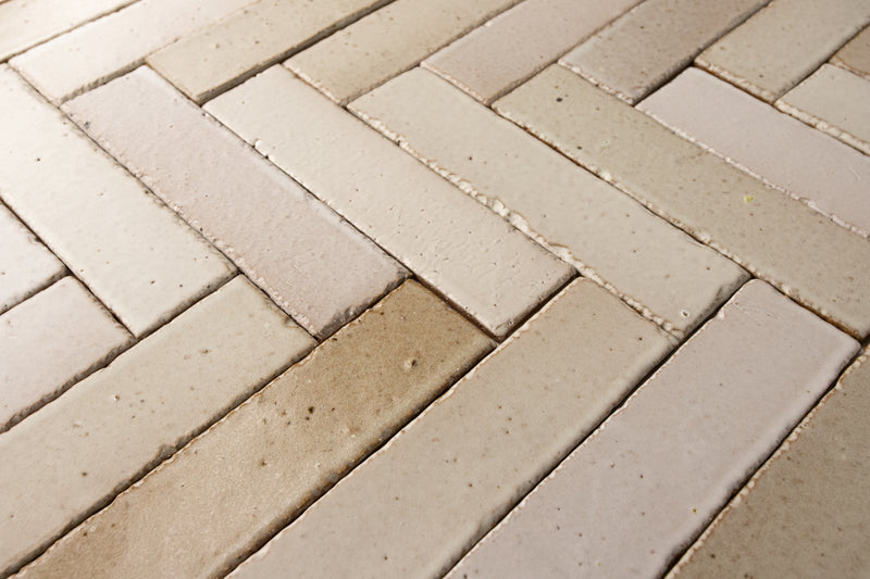 Warm Greige Rectangular Tiles - Uniquely Textured Edges for Creative Patterns - CCCKFA-EX