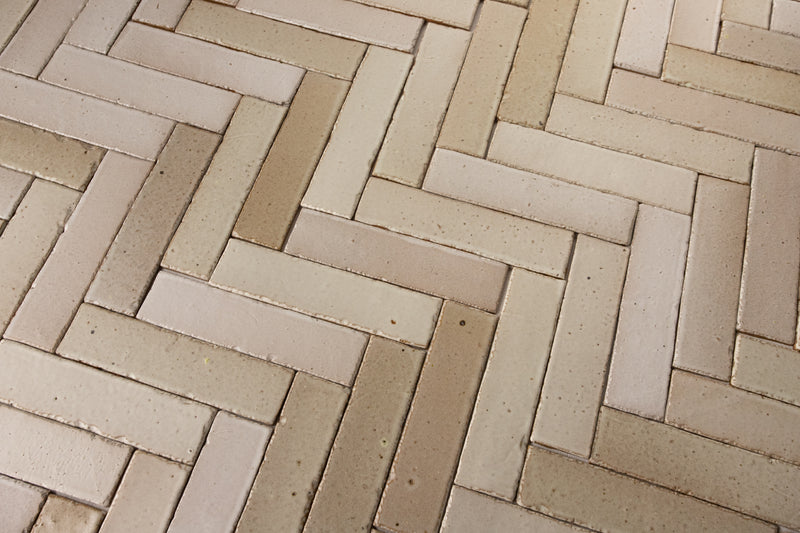 Warm Greige Rectangular Tiles - Uniquely Textured Edges for Creative Patterns - CCCKFA-EX