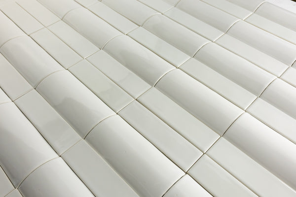 Convex Rectangular Tile White Gloss Tiles - CDFBGA-WS