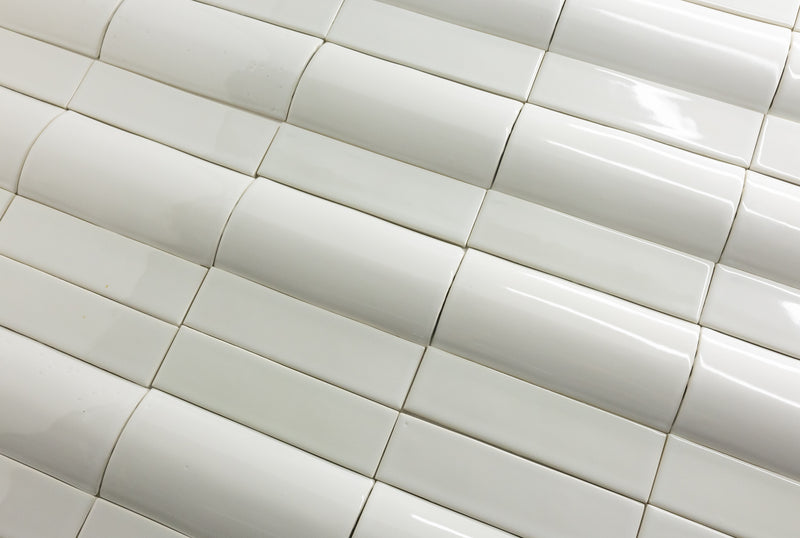 Convex Rectangular Tile White Gloss Tiles - CDFBGA-WS