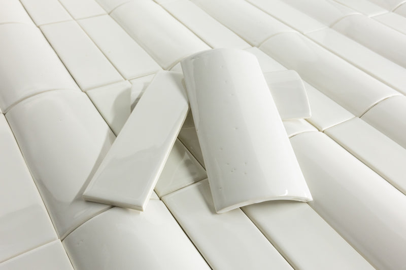 Convex Rectangular Tile White Gloss Tiles - CDFBGA-WS