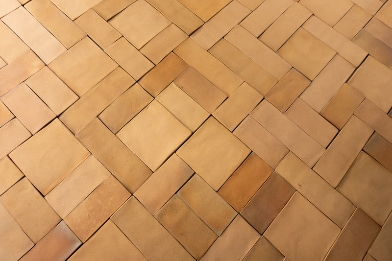 Artisan Terracotta Tiles: Golden Brown & Honey Hues in Mixed Shapes - CK6WE7
