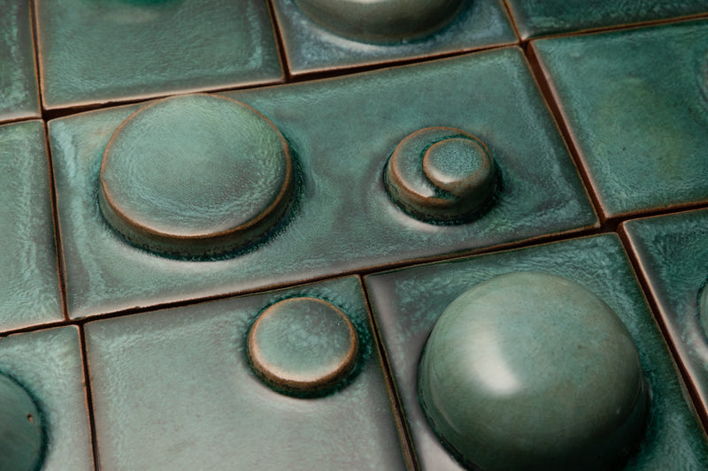 Hand-Made Rectangular 3D Green Tiles - CM9N4O-EX