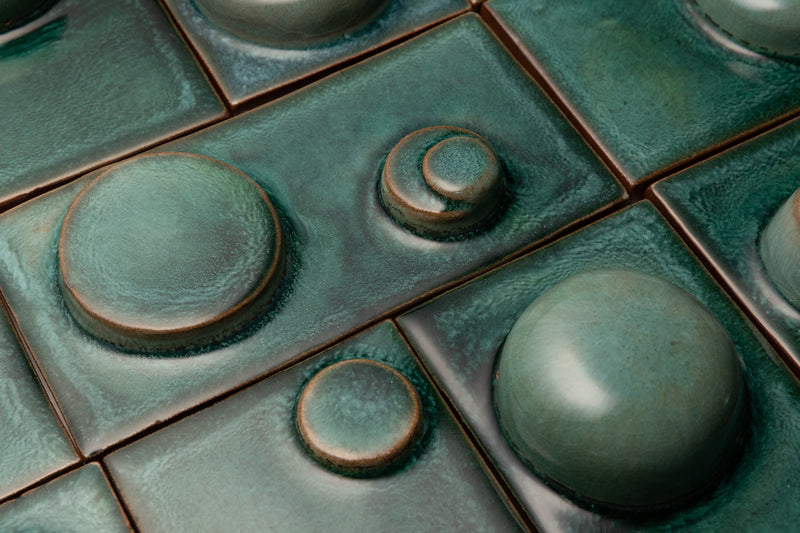 Hand-Made Rectangular 3D Green Tiles - CM9N4O-EX