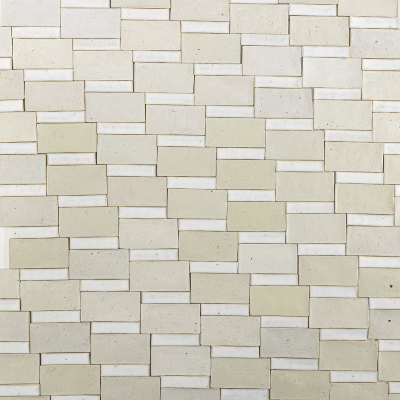 Off-White Handmade Rectangular Tiles - CZ14PJ-WS