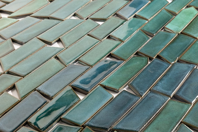Green & Teal Angled Tiles - DH3GUV-WS