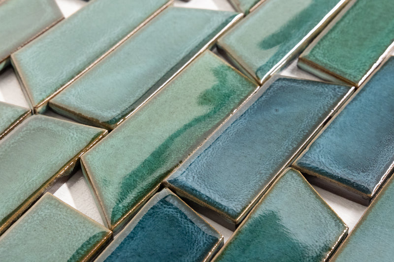 Green & Teal Angled Tiles - DH3GUV-WS