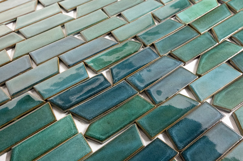 Green & Teal Angled Tiles - DH3GUV-WS