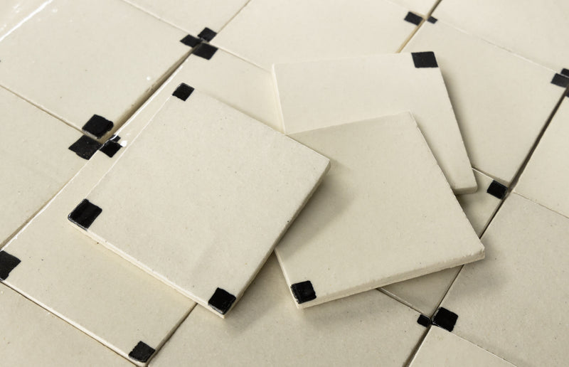 Elegant Off-White Hand-Painted Square Tiles - DHMHCB_WS_Plain