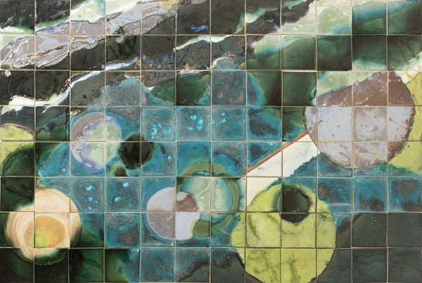 Hand-Painted Abstract Ceramic Mural - EDMPO7-WS