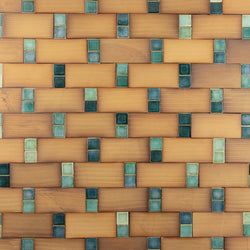 Terra Cotta and Green Squares Tiles - EFKAMM-WS