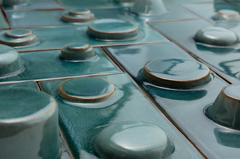 Hand-Made 3D Teal Tiles - EI2F32-EX