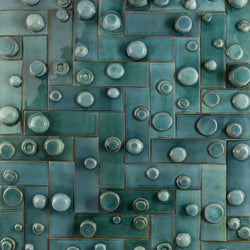 Hand-Made 3D Teal Tiles - EI2F32-EX