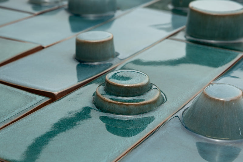 Hand-Made 3D Teal Tiles - EI2F32-EX