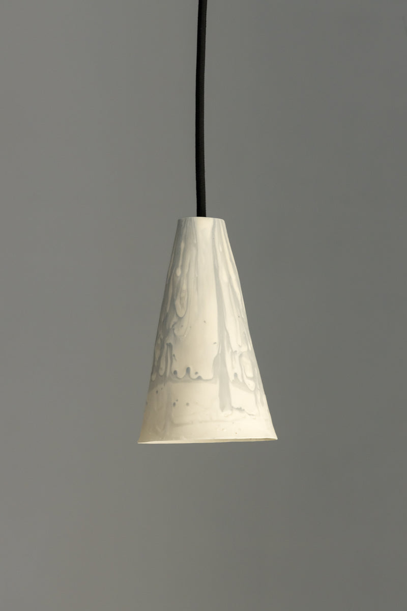 Porcelain Pendant Light with Light Grey Drops - EKECAI