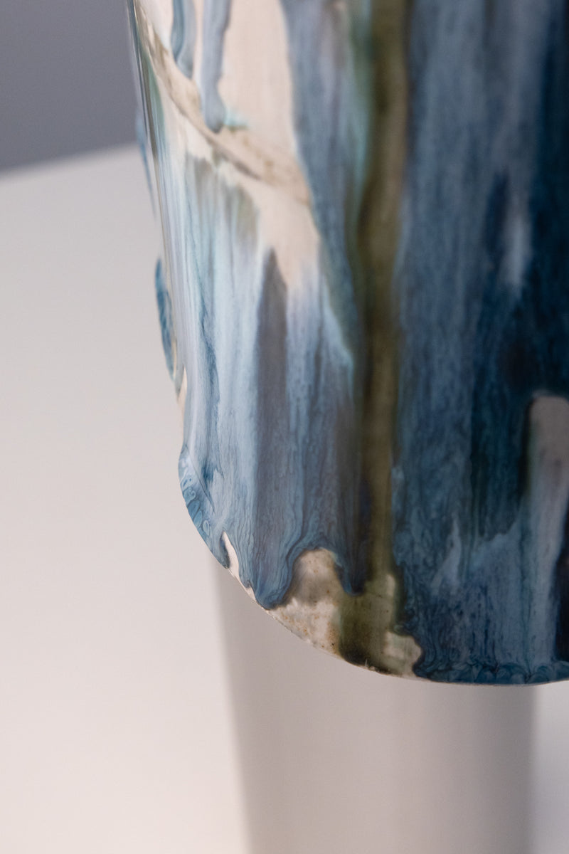 Blue & Green Hand-Made Ceramic Outdoor Lantern - EXUAV3