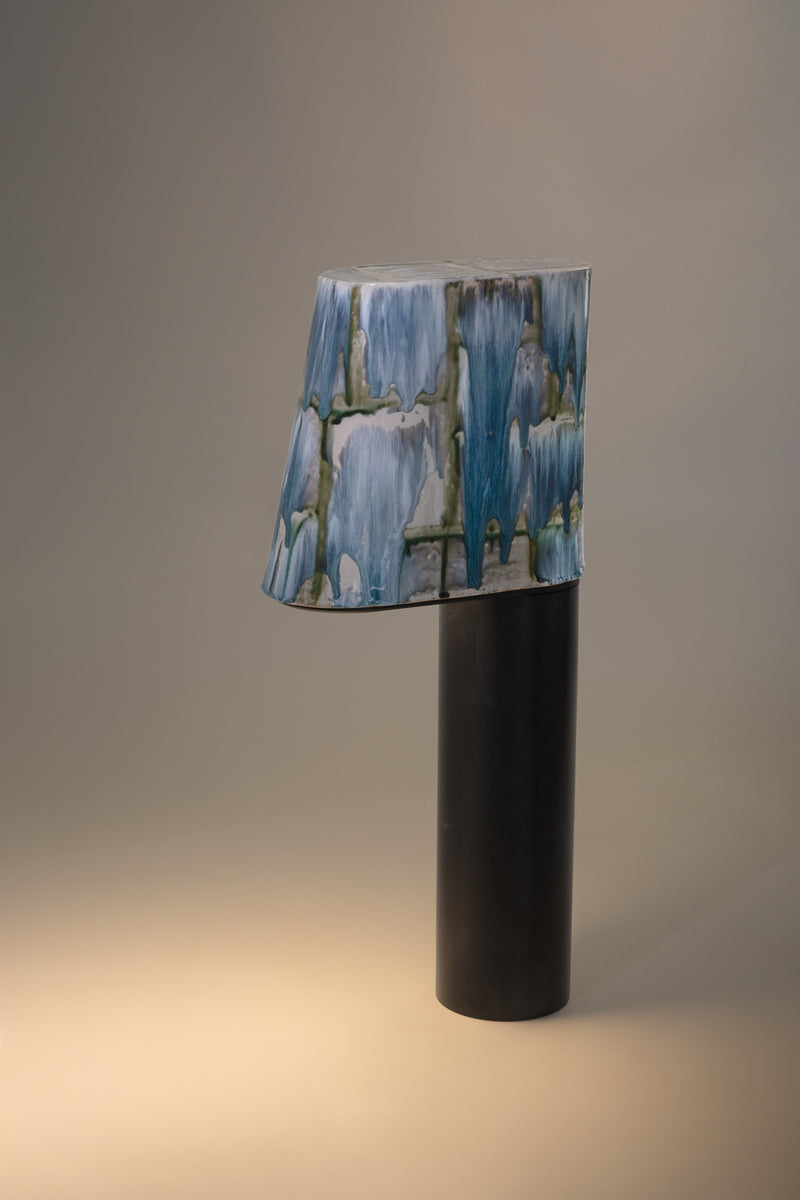 Blue & Green Hand-Made Ceramic Outdoor Lantern - EXUAV3