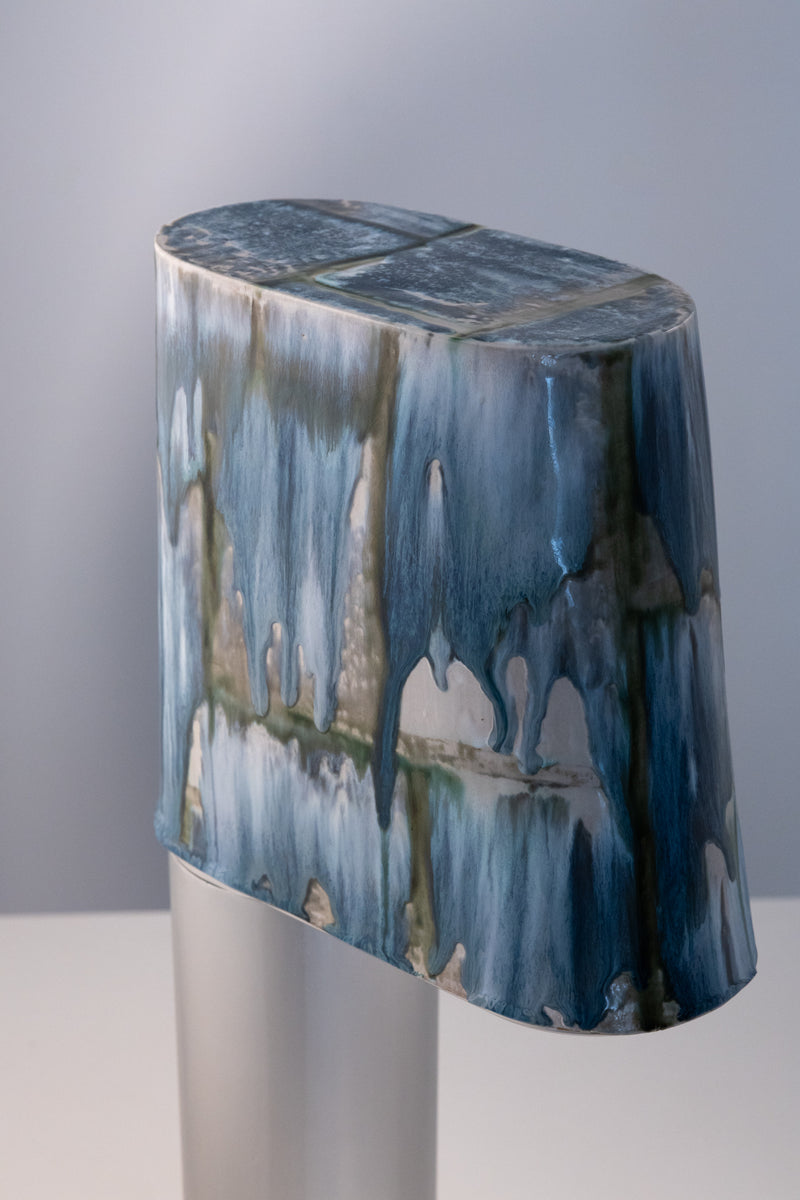 Blue & Green Hand-Made Ceramic Outdoor Lantern - EXUAV3