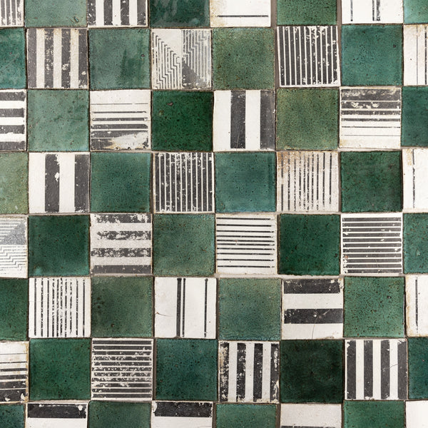 Square Black, White & Green Line Patterns FCYUZY_13B