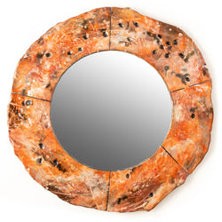 Fiery Ceramic Mirror – vibrant reds and oranges, expertly crafted with clay manipulation for a bold, unique statement - FDGIEL