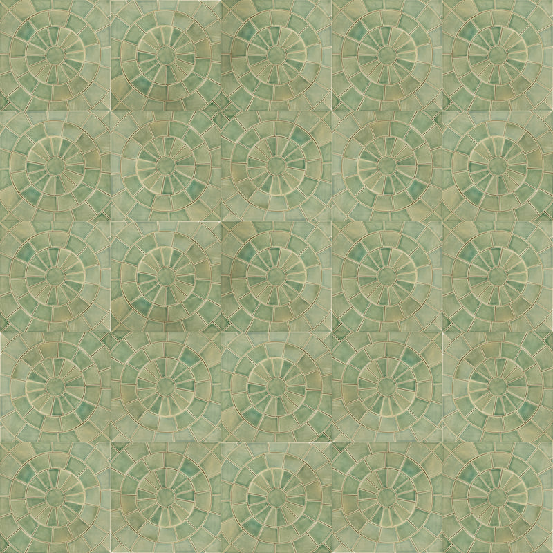 Green Circle Pattern Square Set Tiles - FEAFLF-WS