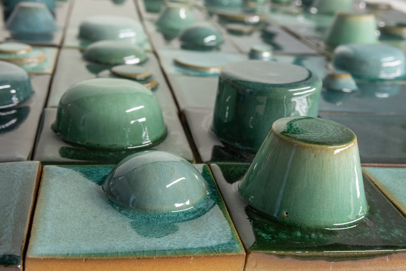 Hand-Made 3D Aqua & Green Tiles - FHCV9D-WS