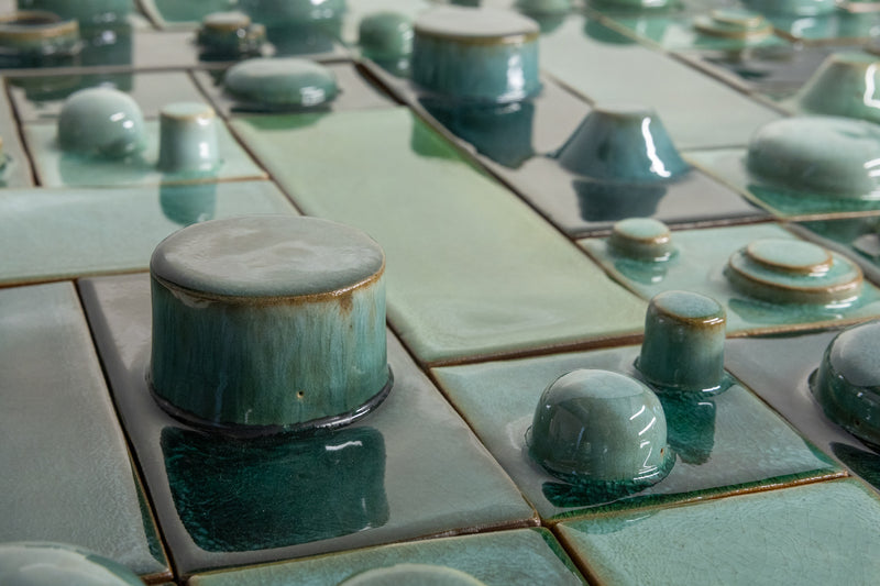 Hand-Made 3D Aqua & Green Tiles - FHCV9D-WS