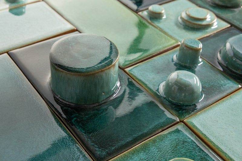 Hand-Made 3D Aqua & Green Tiles - FHCV9D-WS