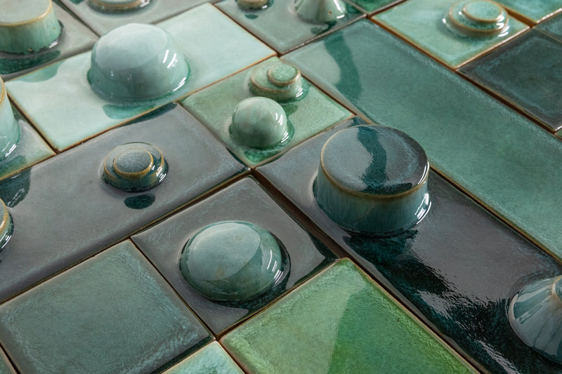 Hand-Made 3D Aqua & Green Tiles - FHCV9D-WS
