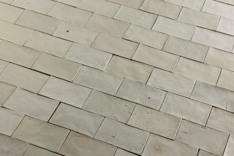 Undulating White Handmade Rectangular Tiles - FJCMKH-WS