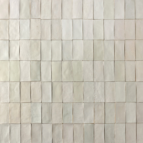Undulating White Handmade Rectangular Tiles - FJCMKH