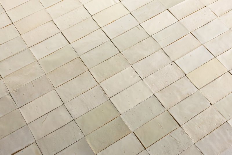 Off-White Handmade Rectangular Tiles - FLMAAM-WS