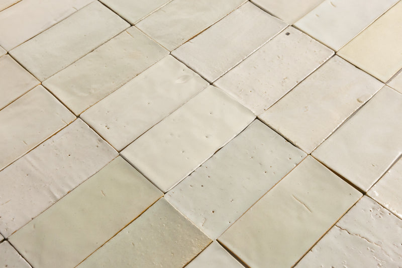 Off-White Handmade Rectangular Tiles - FLMAAM-WS