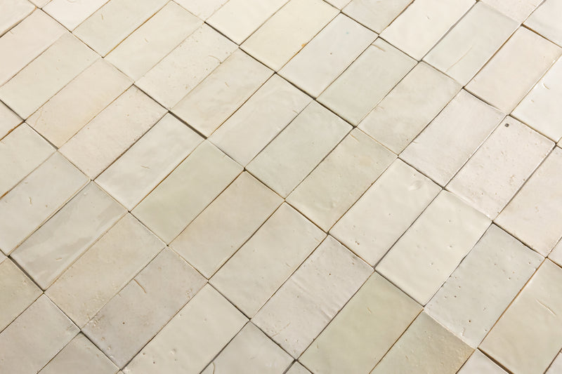 Off-White Handmade Rectangular Tiles - FLMAAM-WS