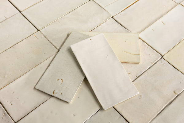 Off-White Handmade Rectangular Tiles - FLMAAM-WS