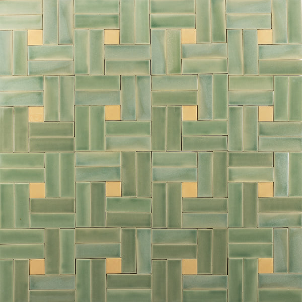 Green & Tan Blend Handmade Tiles - COMP-FMABBE-EX