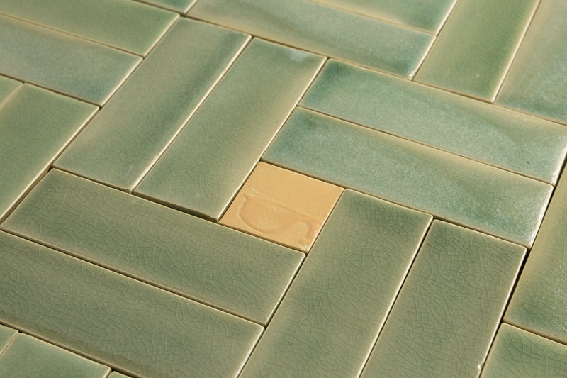 Green & Tan Blend Handmade Tiles - COMP-FMABBE-EX