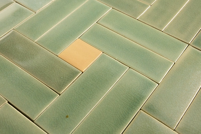 Green & Tan Blend Handmade Tiles - COMP-FMABBE-EX