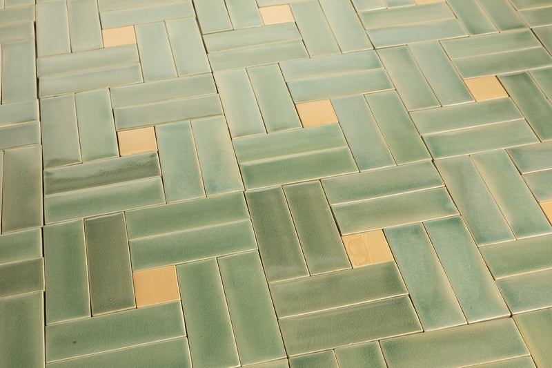 Green & Tan Blend Handmade Tiles - COMP-FMABBE-EX
