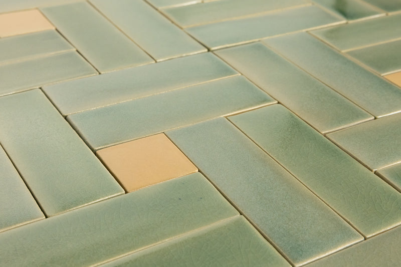 Green & Tan Blend Handmade Tiles - COMP-FMABBE-EX
