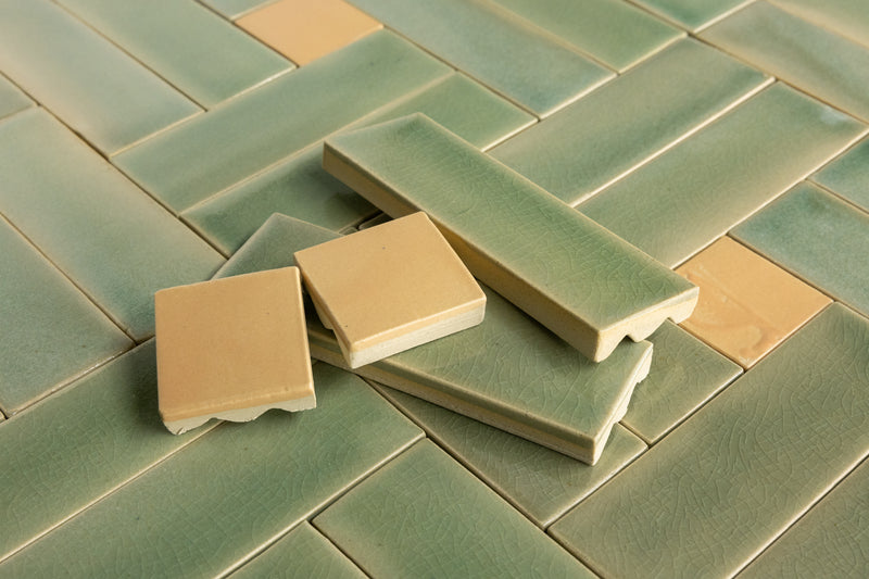 Green & Tan Blend Handmade Tiles - COMP-FMABBE-EX