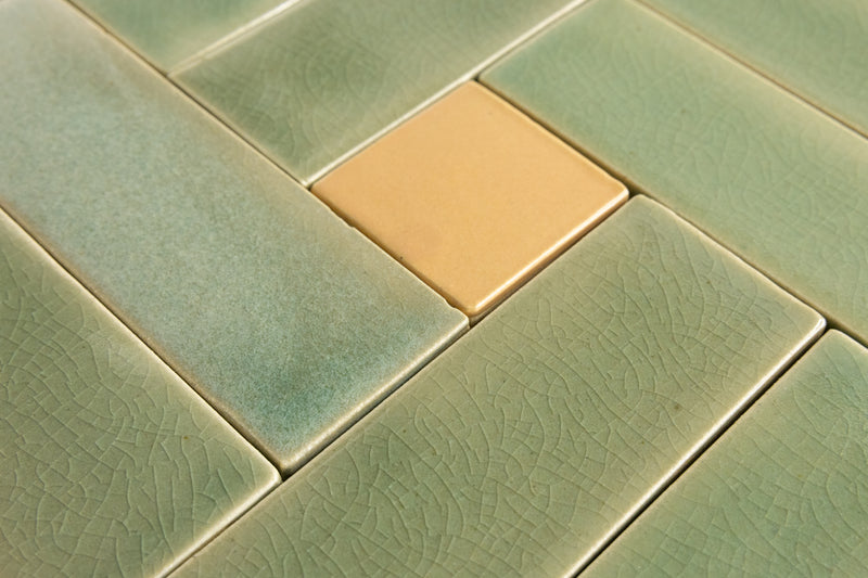 Green & Tan Blend Handmade Tiles - COMP-FMABBE-EX