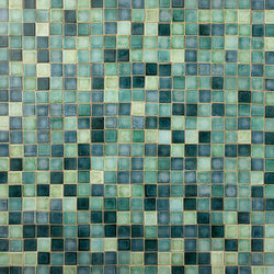 Aqua & Green Hand-Made Blend Square Tiles - GHKLBC-WS