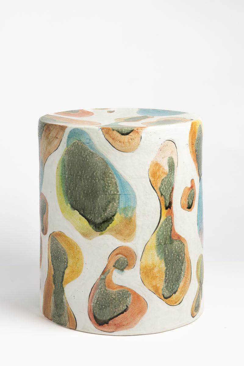 Colourful Blotches Hand-Made Ceramic Side Table 370mm - GJJHEK