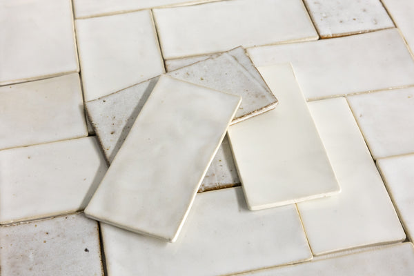 White Handmade Rectangular Tiles - GPZBFI-WS