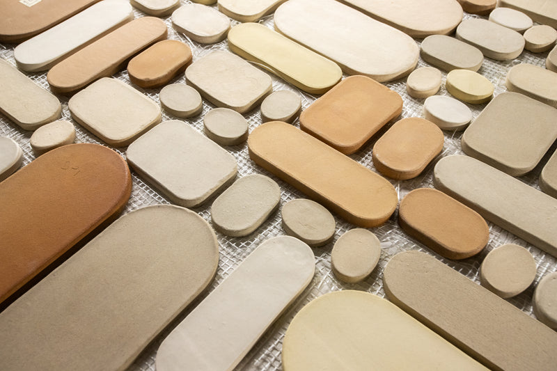 Handmade Unique Pebble Shapes Terracotta Tiles - H78D9D_SetA_2C